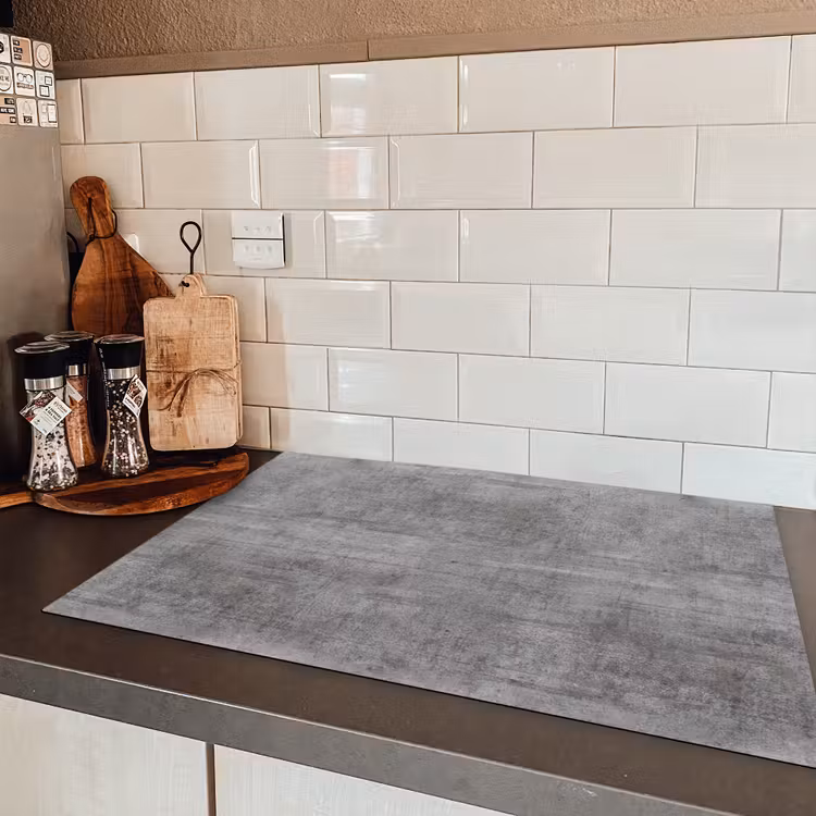 Beton - Patroon - Antiek Inductie beschermer vinyl 3mm klein 276 -sfeer3
