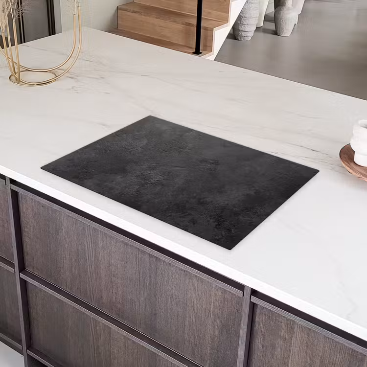 Beton - Structuur - Industrieel - Zwart - Grijs Inductie beschermer vinyl 3mm klein -sfeer8