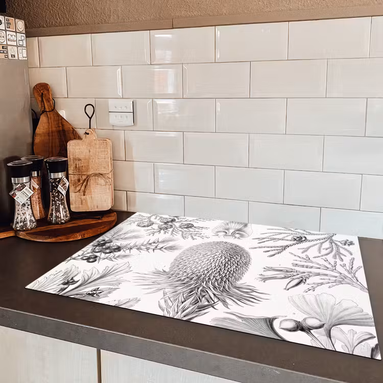 Coniferen - Ernst Haeckel - Kunst - Retro - Illustratie - Natuur Inductie beschermer vinyl 3mm middel -sfeer3