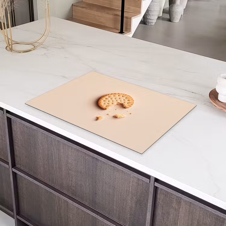 Koekje - Kruimels - beige Inductie beschermer vinyl 3mm klein -sfeer8