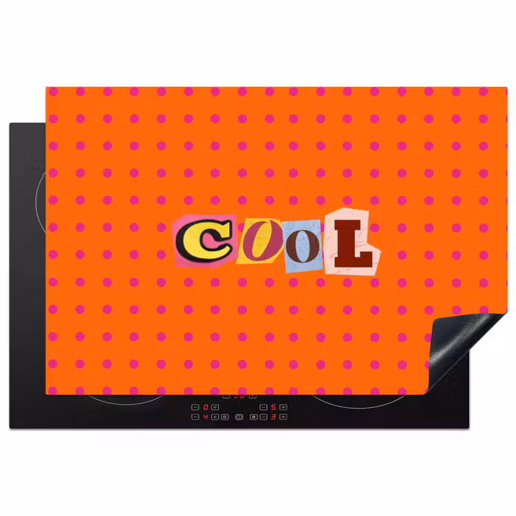 Cool - Stippen - Oranje Inductie beschermer vinyl 3mm klein -3d