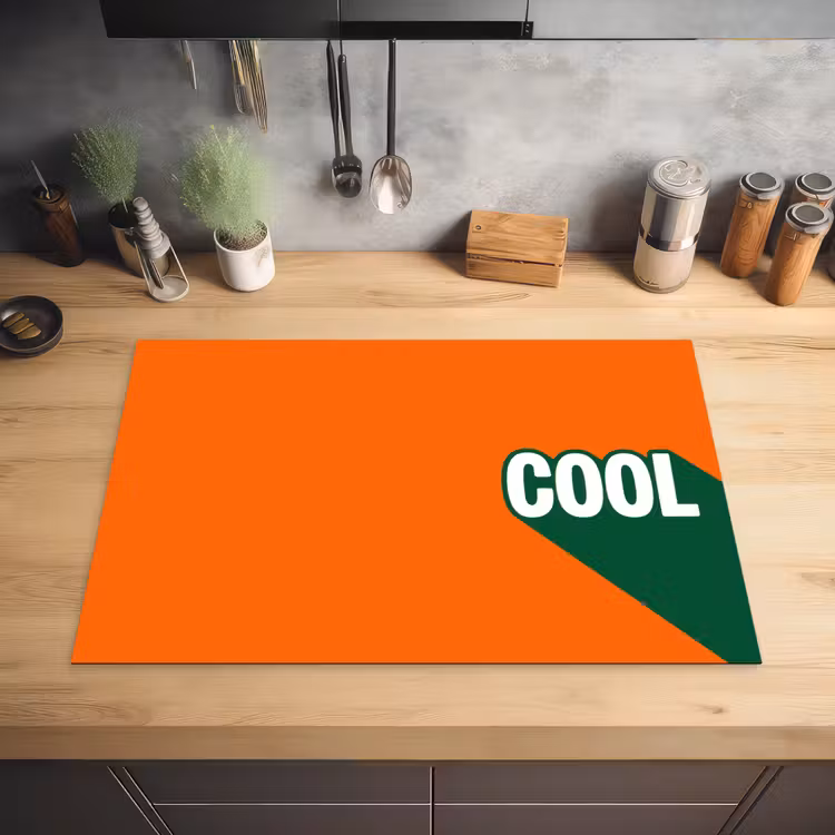 Cool - Oranje - Groen Inductie beschermer vinyl 3mm klein -sfeer5
