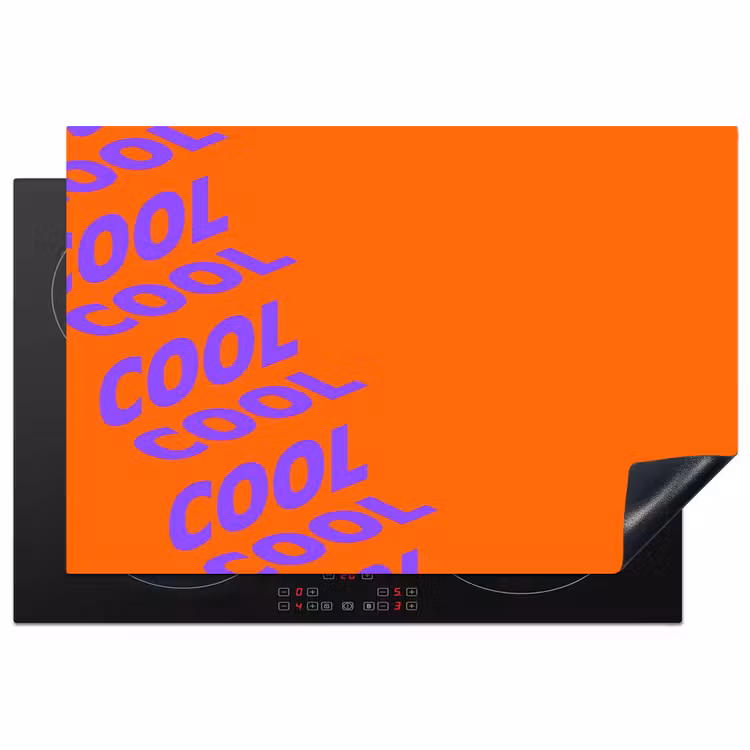Cool - Paars - Oranje Inductie beschermer vinyl 3mm klein -3d