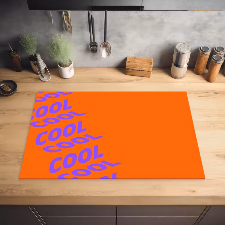 Cool - Paars - Oranje Inductie beschermer vinyl 3mm klein -sfeer5