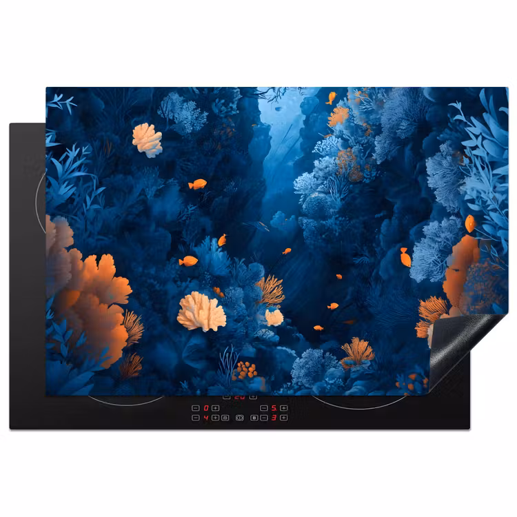 Koraalrif - Vissen - Oceaan - Blauw Inductie beschermer vinyl 3mm klein -3d