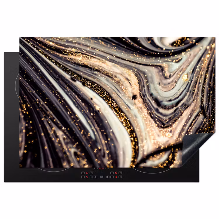 Kosmische Golven met Gouden Sterrenstof Inductie beschermer vinyl 3mm klein -3d