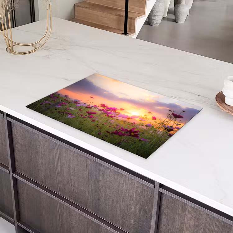 Cosmos bij Zonsondergang Inductie beschermer vinyl 3mm klein -sfeer8