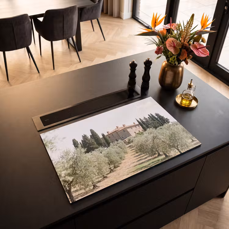 Induction Hob Cover - Country house - olive tree - orchard - Landhuis - olijfboom - gaard Inductie beschermer vinyl 3mm klein