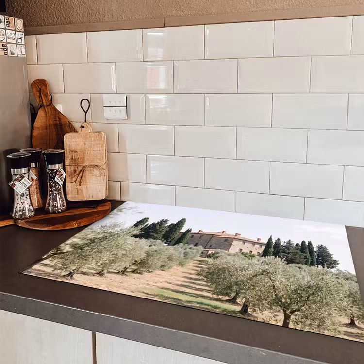 Induction Hob Cover - Country house - olive tree - orchard - Landhuis - olijfboom - gaard Inductie beschermer vinyl 3mm klein