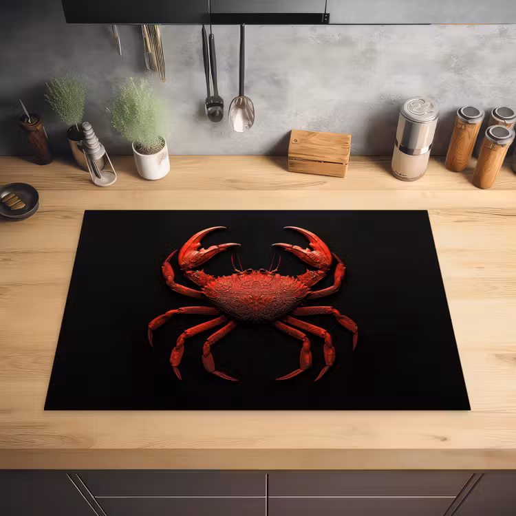 Krab - Rood - Vissen - Schaaldieren Inductie beschermer vinyl 3mm klein -sfeer5
