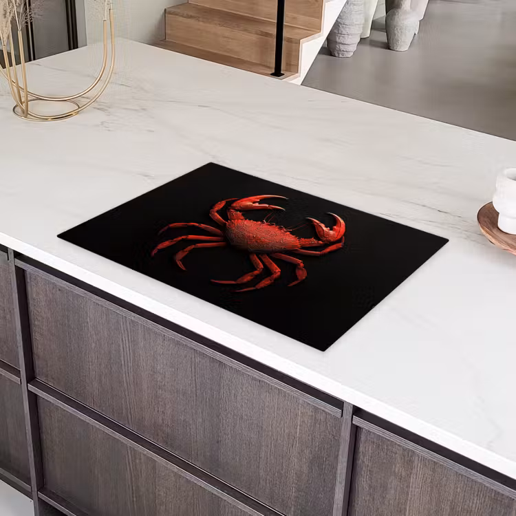 Krab - Rood - Vissen - Schaaldieren Inductie beschermer vinyl 3mm klein -sfeer8