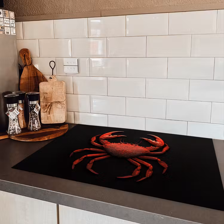 Krab - Rood - Vissen - Schaaldieren Inductie beschermer vinyl 3mm klein -sfeer3
