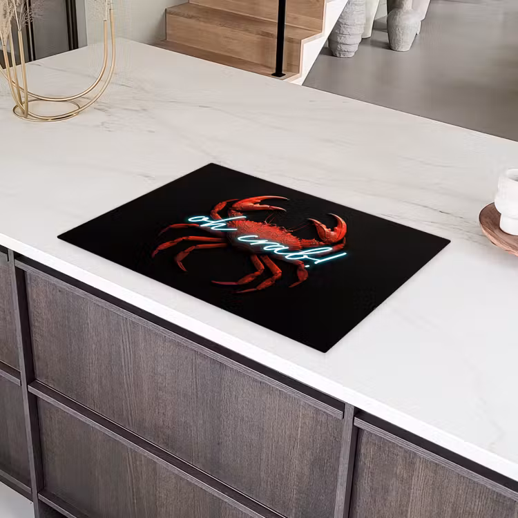Krab - Rood - Neon - Quote Inductie beschermer vinyl 3mm klein -sfeer8