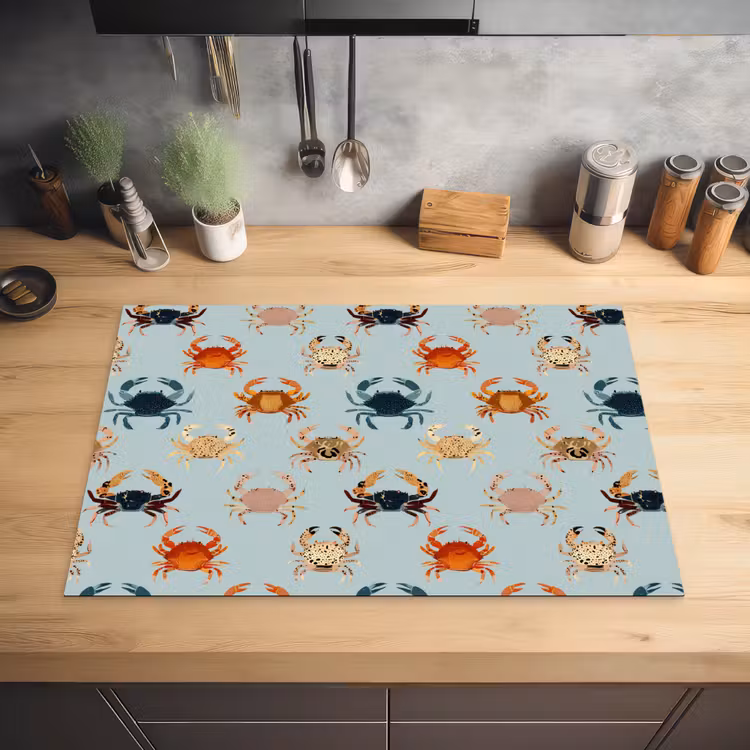 Krabben - Speels - Kleurrijk Inductie beschermer vinyl 3mm klein 276 -sfeer5