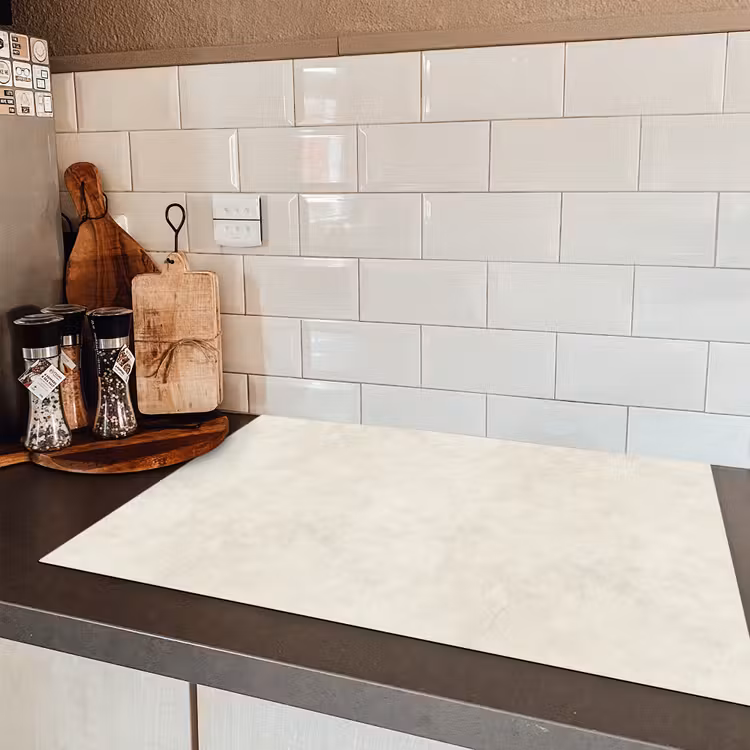 Crème - Egaal - Beton Inductie beschermer vinyl 3mm klein 276 -sfeer3