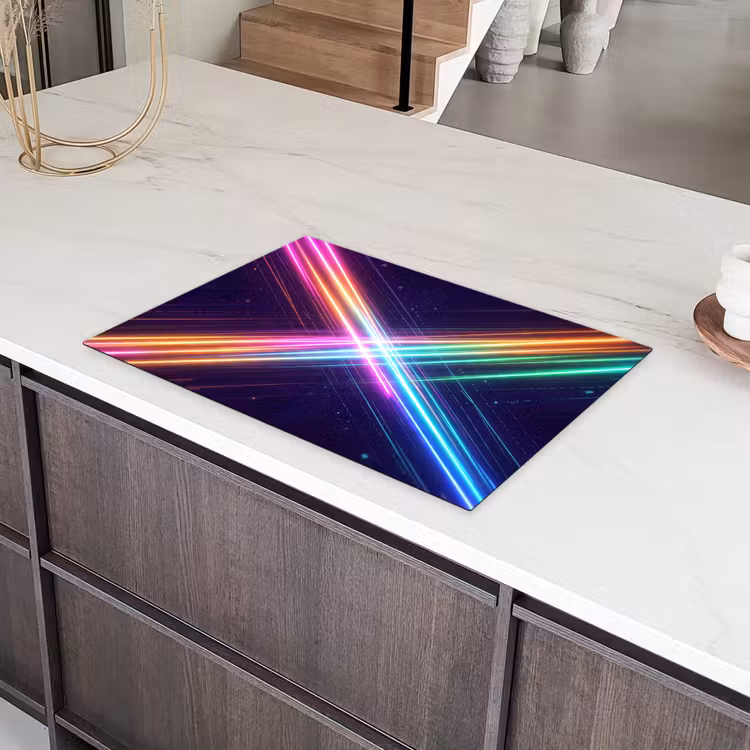 Kruisen - Lasterstralen - Neon Inductie beschermer vinyl 3mm klein -sfeer8