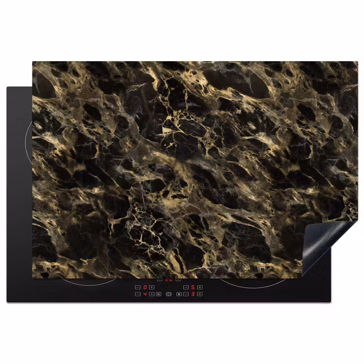 Kristal - Goud - Zwart - Marmer Inductie beschermer vinyl 3mm klein 276 -3d