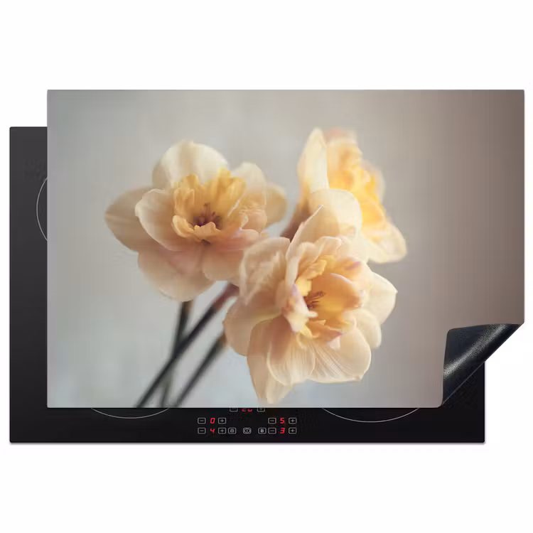 Narcissen - Geel - Bloemblaadjes Inductie beschermer vinyl 3mm klein -3d