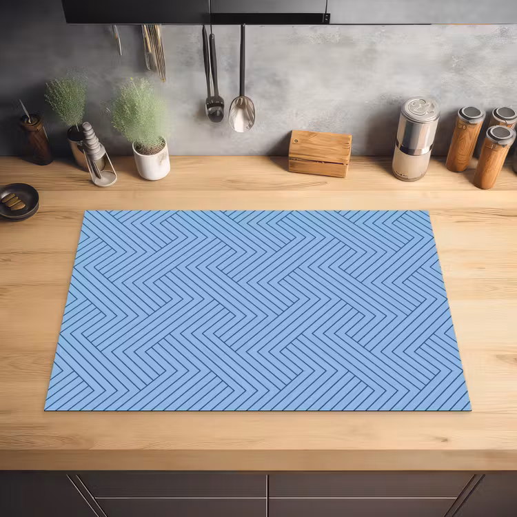Donkerblauw - Patroon - Lijnen Inductie beschermer vinyl 3mm klein 276 -sfeer5