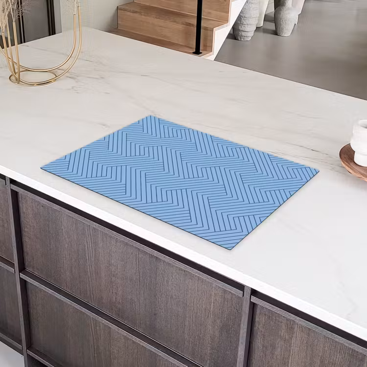 Donkerblauw - Patroon - Lijnen Inductie beschermer vinyl 3mm klein 276 -sfeer8