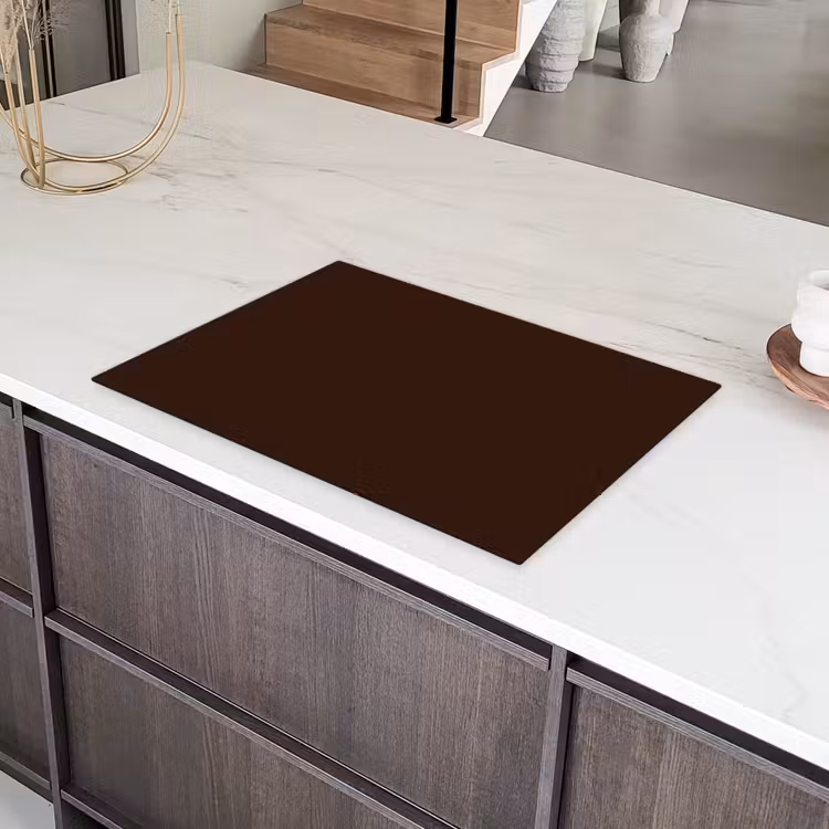 Dark - Chocolate - Bruin Inductie beschermer vinyl 3mm klein 276 -sfeer8