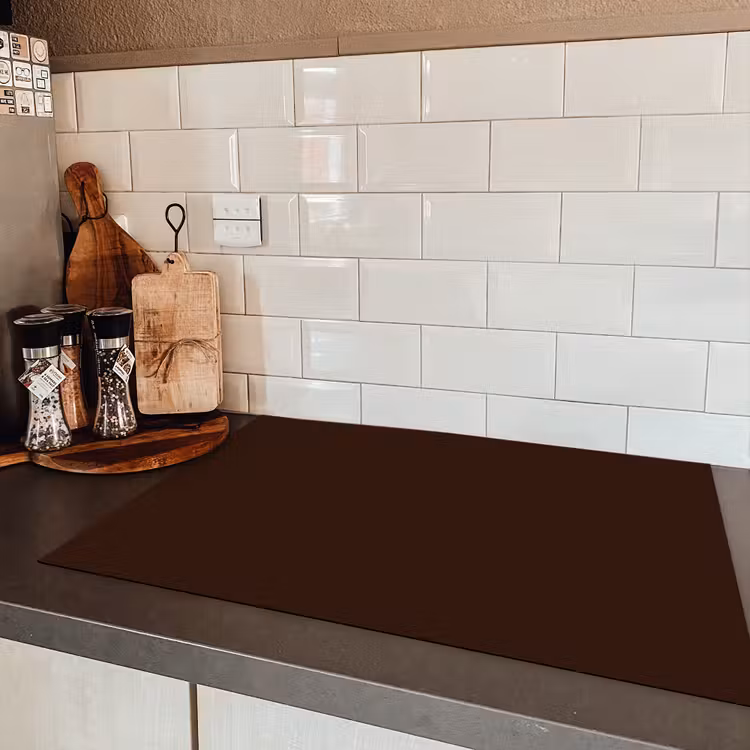 Dark - Chocolate - Bruin Inductie beschermer vinyl 3mm klein 276 -sfeer3