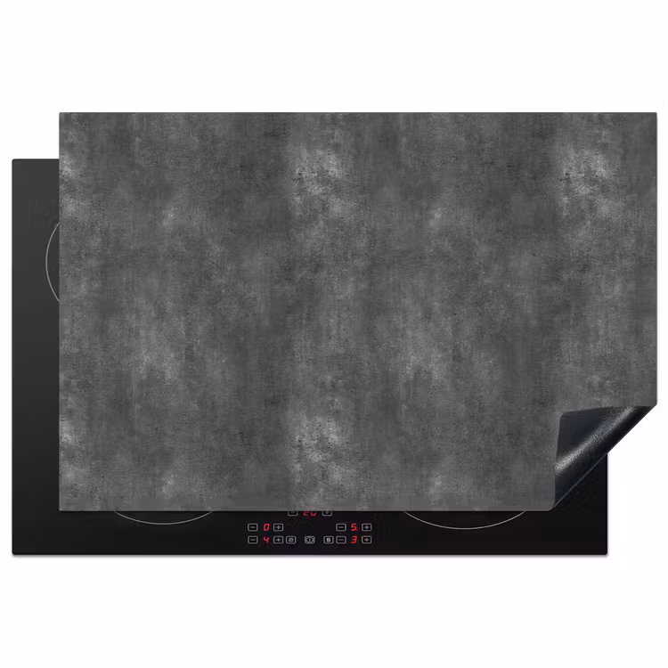 Donkergrijs - Ruw - Beton Inductie beschermer vinyl 3mm klein 276 -3d