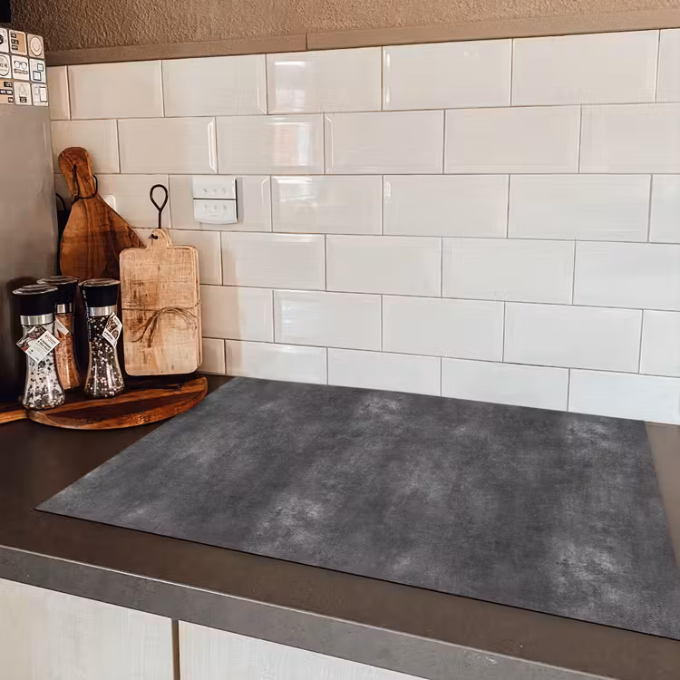 Donkergrijs - Ruw - Beton Inductie beschermer vinyl 3mm klein 276 -sfeer3