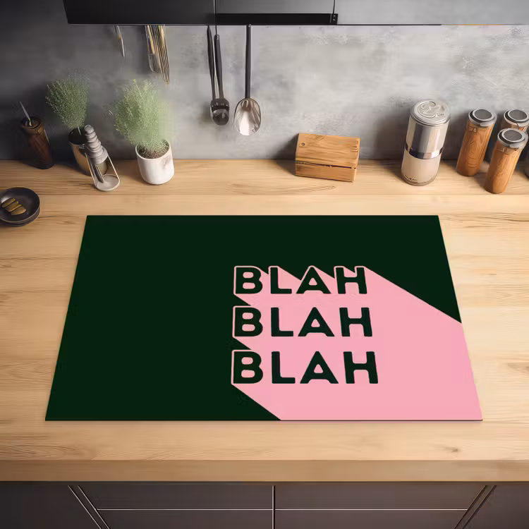 Donkergroen - Tekst - Schaduw - Grafisch Inductie beschermer vinyl 3mm klein -sfeer5