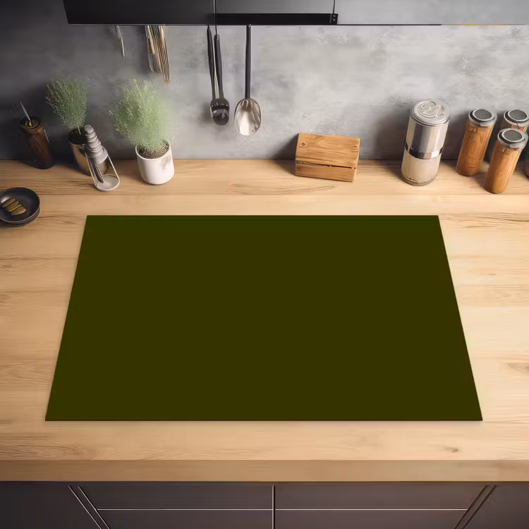 Dark - Olive - Groen Inductie beschermer vinyl 3mm klein 276 -sfeer5