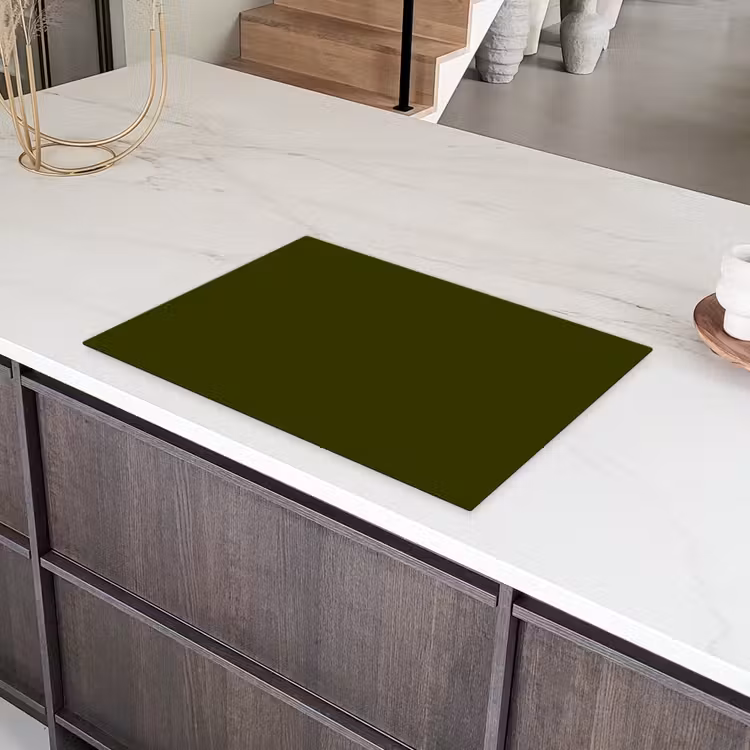 Dark - Olive - Groen Inductie beschermer vinyl 3mm klein 276 -sfeer8