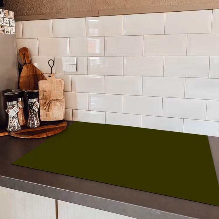 Dark - Olive - Groen Inductie beschermer vinyl 3mm klein 276 -sfeer3