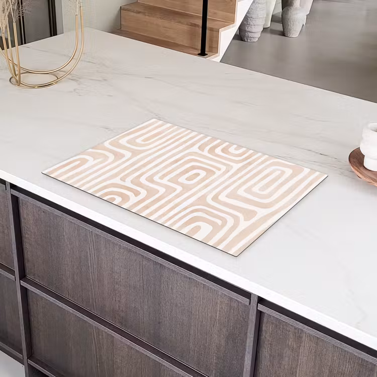 Decoratief - Labyrint - Beige Inductie beschermer vinyl 3mm klein -sfeer8