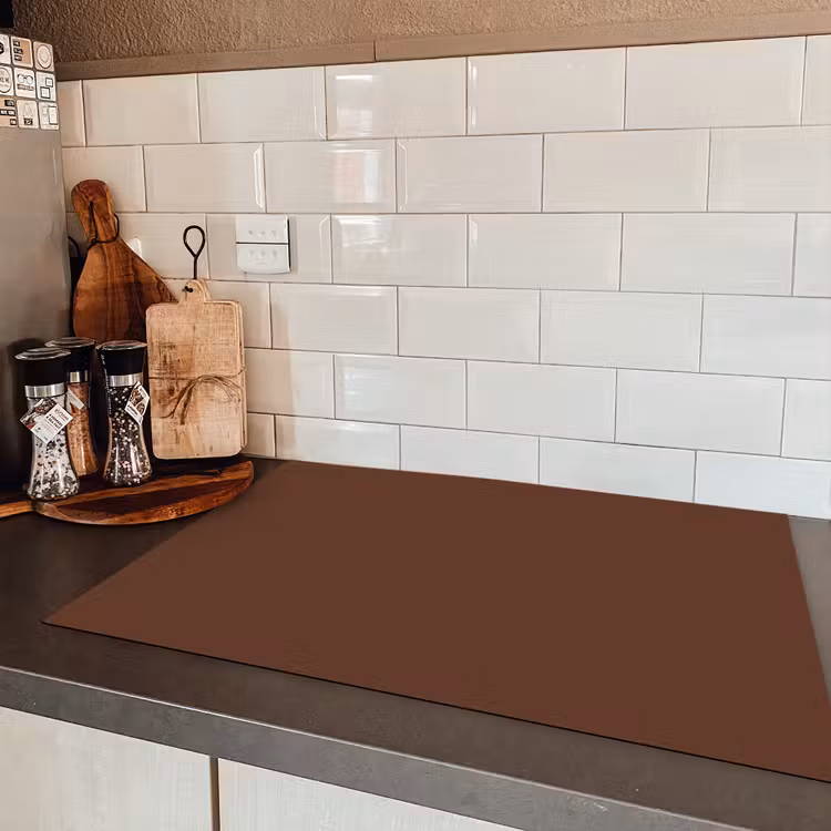 Deep - Clay - Brown - Bruin Inductie beschermer vinyl 3mm klein 276 -sfeer3