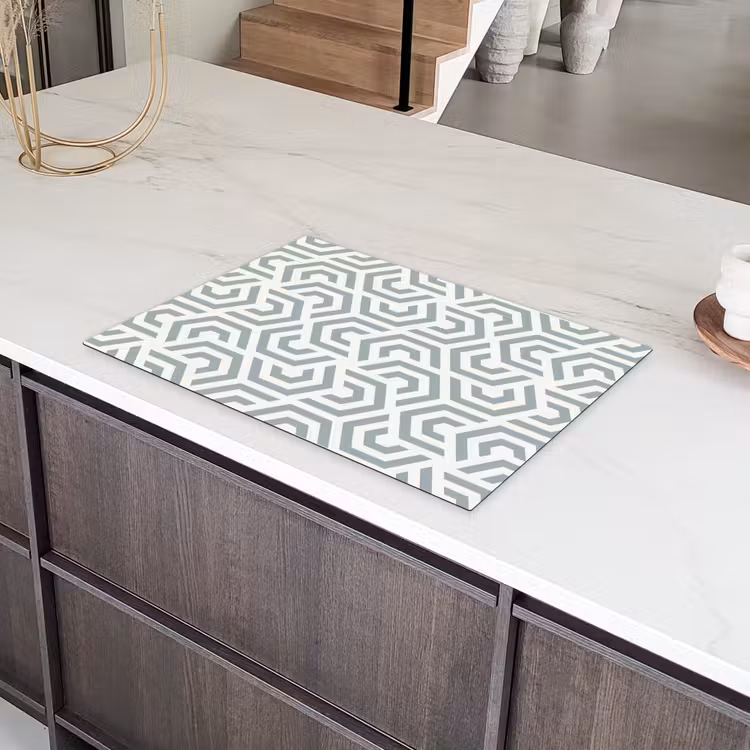 Design - Lijn - Patroon - Groen Inductie beschermer vinyl 3mm klein 276 -sfeer8