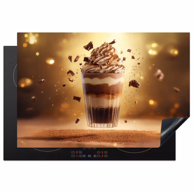 Dessert - Chocolade - Zoet - Eten Inductie beschermer vinyl 3mm klein -3d