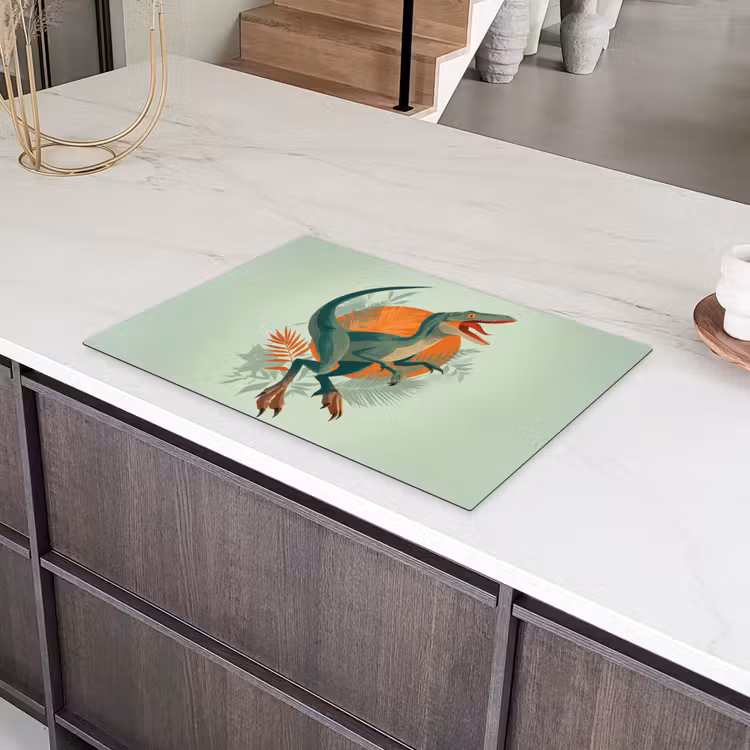 Dino - Bladeren - Grafisch - Groen Inductie beschermer vinyl 3mm klein -sfeer8