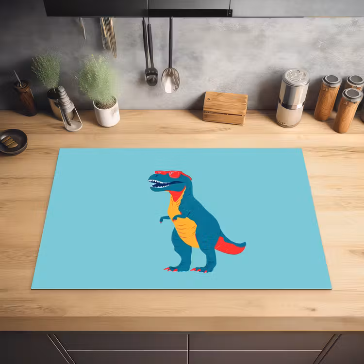 Dinosaurus - Blauw - Zonnebril Inductie beschermer vinyl 3mm klein -sfeer5