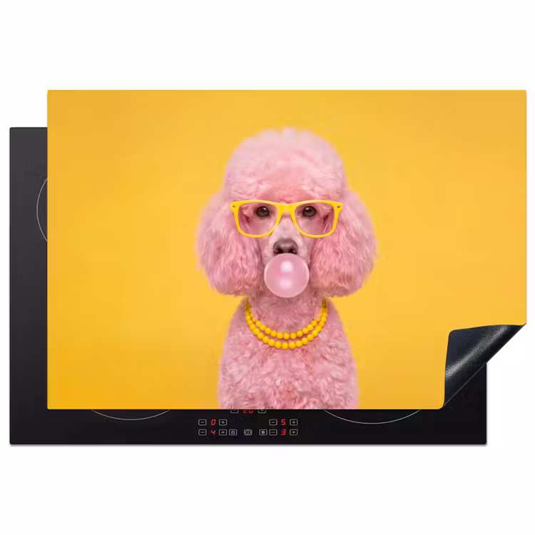 Hond - Kauwgum - Dieren - Modern - Roze Inductie beschermer vinyl 3mm klein -3d
