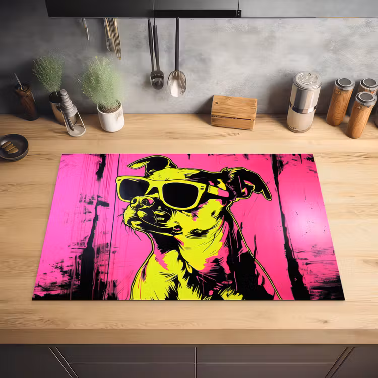 Hond - Zonnebril - Roze - Art Inductie beschermer vinyl 3mm klein -sfeer5