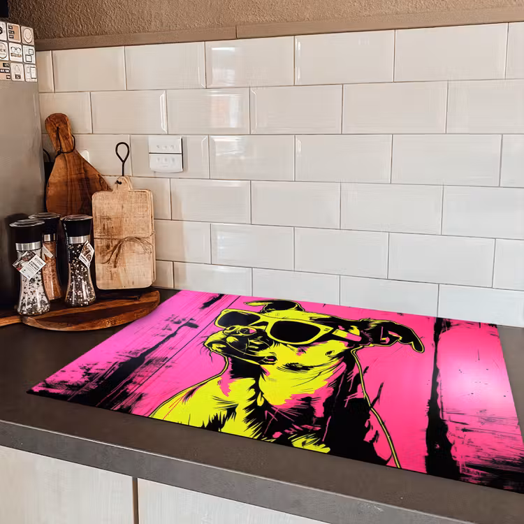 Hond - Zonnebril - Roze - Art Inductie beschermer vinyl 3mm klein -sfeer3