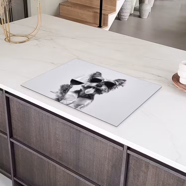Hondje - Wijnglas - Zonnebril - Enthousiast Inductie beschermer vinyl 3mm klein -sfeer8