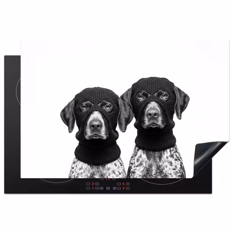 Honden - Bivakmuts - Zwart - wit Inductie beschermer vinyl 3mm klein -3d