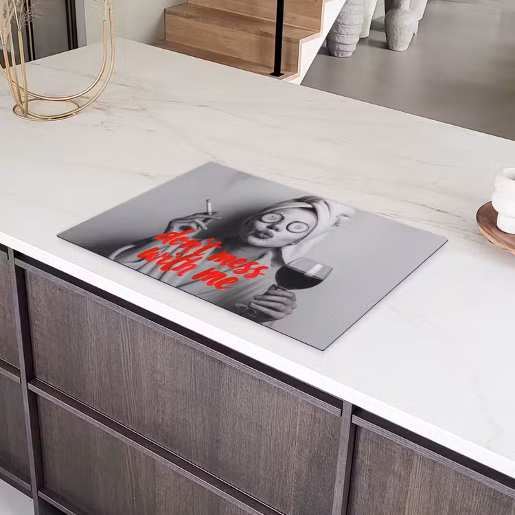 Don't mess with me - Wijn - Vrouw - Sigaret Inductie beschermer vinyl 3mm klein -sfeer8
