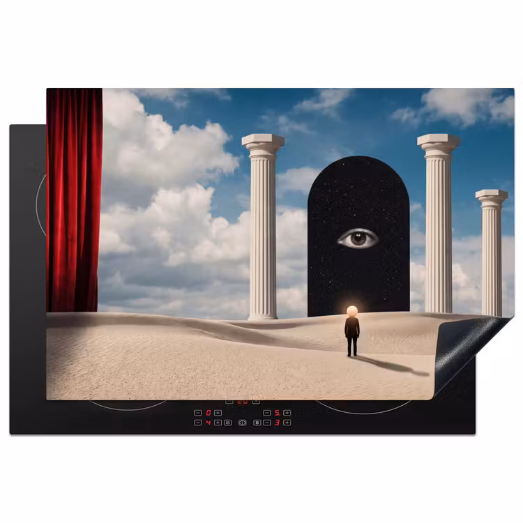 Induction Hob Cover - Dream - Desert - Eye - Droom - Woestijn - Oog Inductie beschermer vinyl 3mm klein