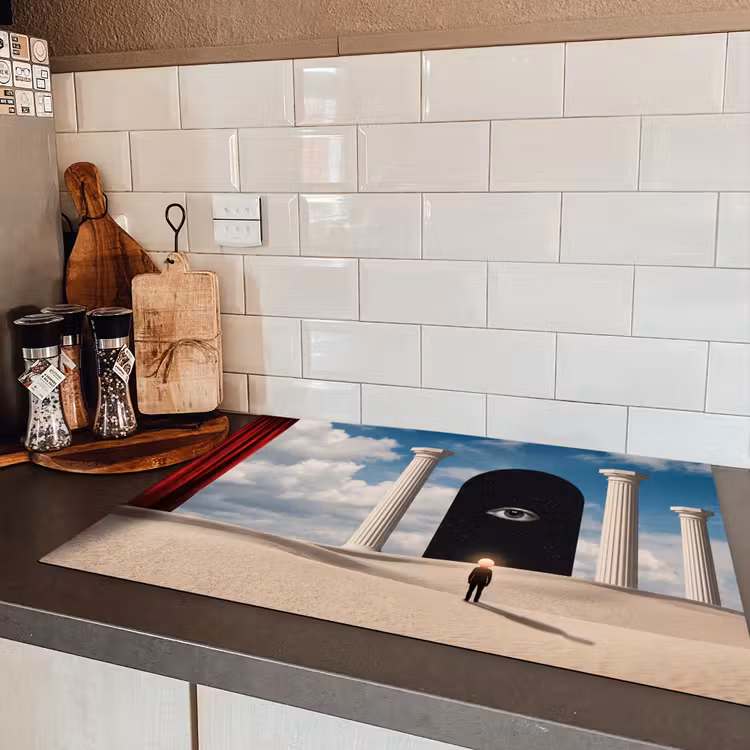 Induction Hob Cover - Dream - Desert - Eye - Droom - Woestijn - Oog Inductie beschermer vinyl 3mm klein