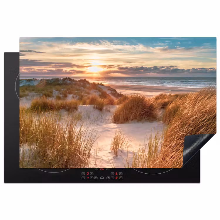 Duin - Planten - Zonsondergang - Strand - Zee Inductie beschermer vinyl 3mm klein -3d