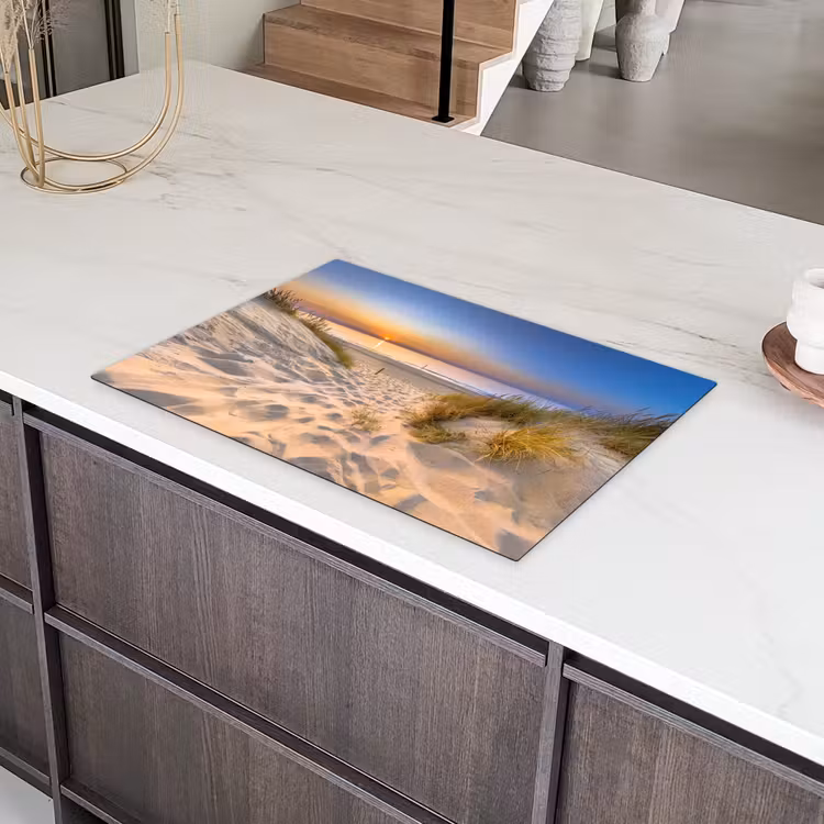 Duin - Zonsondergang - Horizon - Strand - Gras Inductie beschermer vinyl 3mm klein -sfeer8