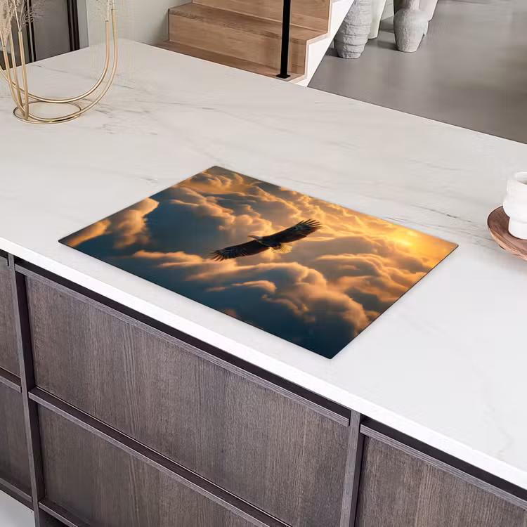 Adelaar - Wolken - Zon Inductie beschermer vinyl 3mm klein -sfeer8