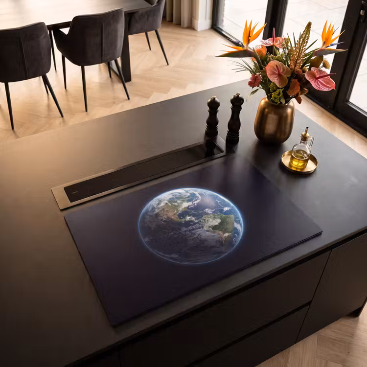 Induction Hob Cover - Earth - Space - Cosmos - Aarde - Ruimte - Kosmos Inductie beschermer vinyl 3mm klein